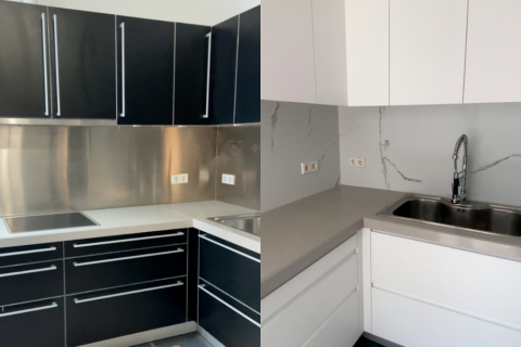 Asi renovamos una cocina de 30 años solo cambiando las puertas y frentes de los muebles