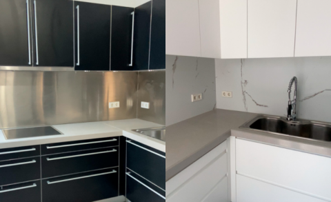 Asi renovamos una cocina de 30 años solo cambiando las puertas y frentes de los muebles