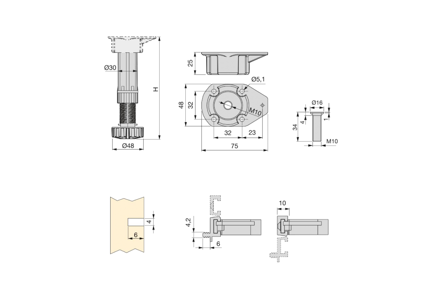 SULIUDAJI 16 Pcs Clips De Zócalo De Cocina,Clip De Rodapié,Clip De Fijación Para Listón De Zócalo,para Zócalo De Cocina Para Sofás, Mesas, Camas, Soportes De TV, Armarios Y Otros Muebles